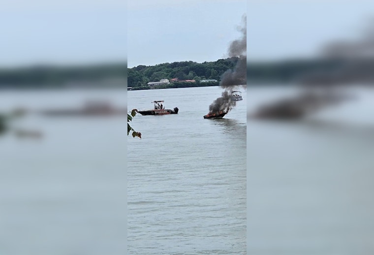 No Injuries Reported as Boat Engulfs in Flames After Alleged Explosion on Douglas Lake