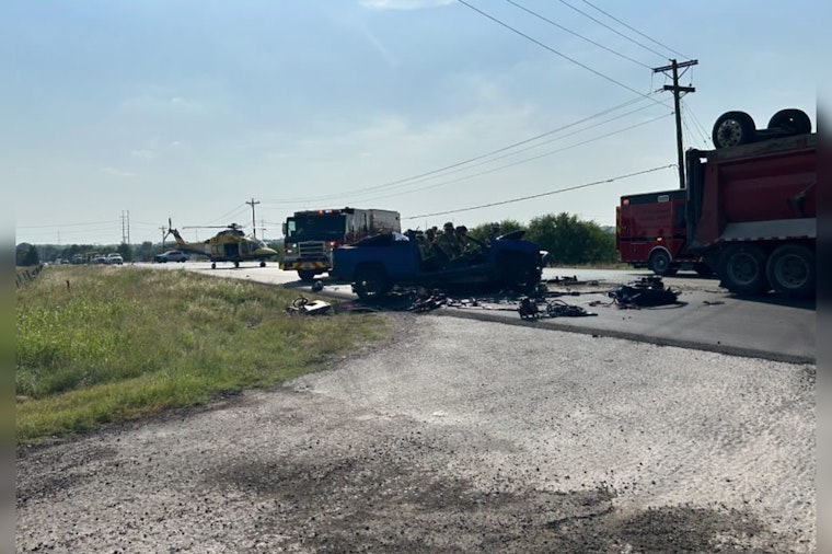 One Dead in Mustang Ridge After Pickup Truck Collides With Dump Truck on State Highway 21