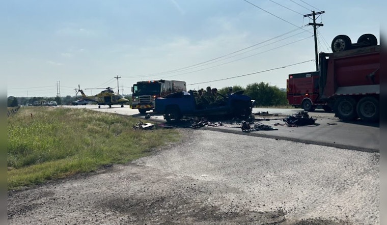 One Dead in Mustang Ridge After Pickup Truck Collides With Dump Truck on State Highway 21