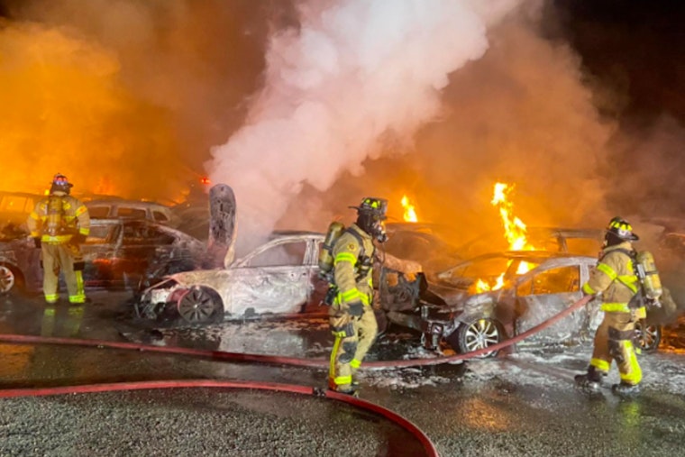 Over 30 Vehicles Engulfed in Flames at Insurance Auto Auctions Lot in Jupiter, Prompting Investigation