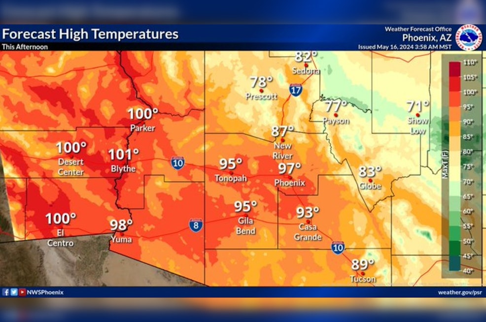 Phoenix Sizzles with Temperatures Set to Hit 98, Health Officials Urge Caution