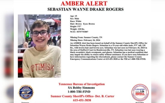 Photo Lead Revitalizes Search for Missing Autistic Teen, Sebastian Rogers, from Hendersonville, Tennessee