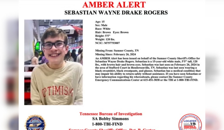Photo Lead Revitalizes Search for Missing Autistic Teen, Sebastian Rogers, from Hendersonville, Tennessee