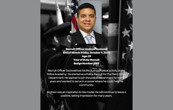Plano Police Department Honors Recruit Who Tragically Passed During Training Exercise