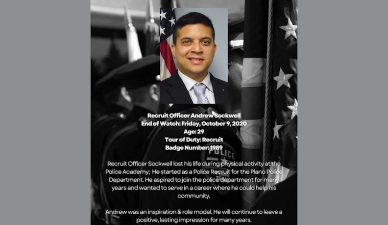 Plano Police Department Honors Recruit Who Tragically Passed During Training Exercise