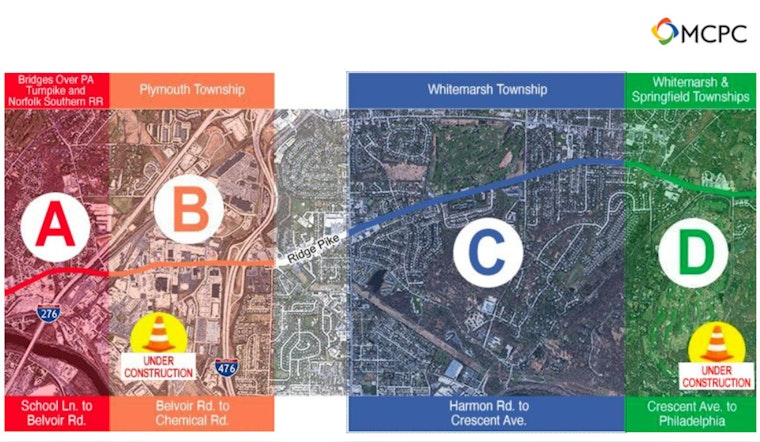 Ridge Pike Construction in Plymouth Township Set to Disrupt Traffic With Nighttime Lane Restrictions