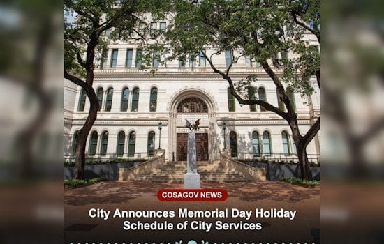 San Antonio Announces Memorial Day Closures and Services Schedule, City Parks and Pools Remain Open
