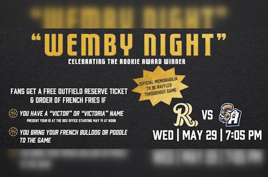 San Antonio Missions to Celebrate Spurs' Victor Wembanyama with "Wemby Night" Festivities
