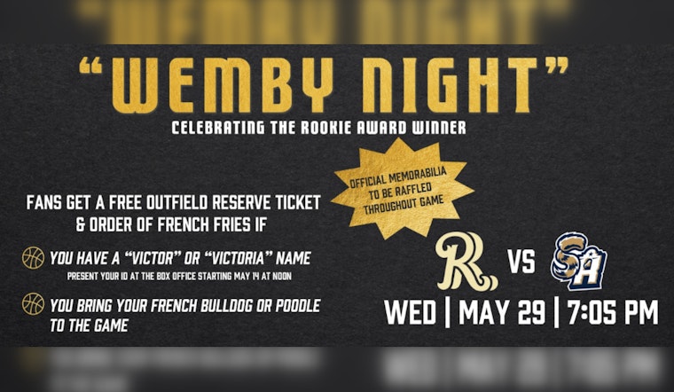 San Antonio Missions to Celebrate Spurs' Victor Wembanyama with "Wemby Night" Festivities