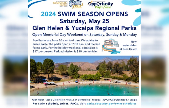San Bernardino County Kicks Off Swim Season With New Waterslides at Glen Helen and Yucaipa Parks