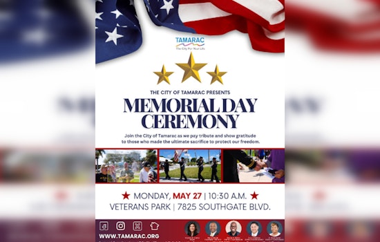 Tamarac to Honor Fallen Heroes with Memorial Day Ceremony Featuring Vietnam Vet Keynote Speaker