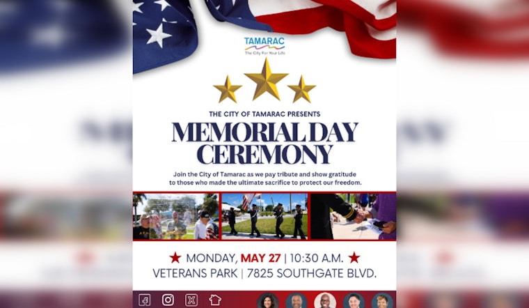 Tamarac to Honor Fallen Heroes with Memorial Day Ceremony Featuring Vietnam Vet Keynote Speaker