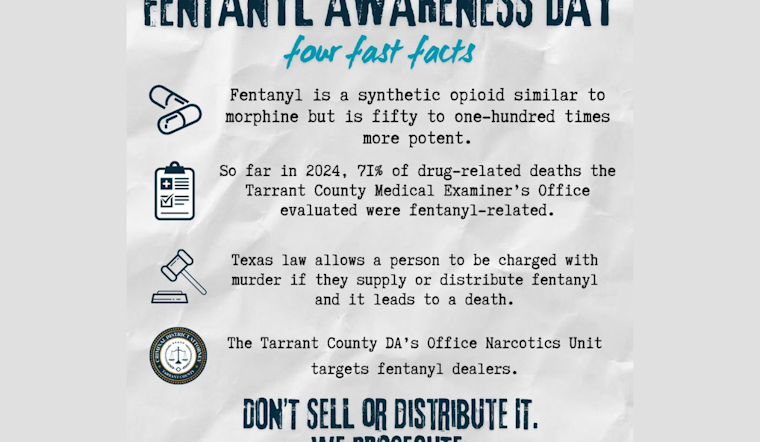 Tarrant County Declares May 7th Fentanyl Awareness Day, Aimed at Combating Opioid Epidemic through Education and Enforcement