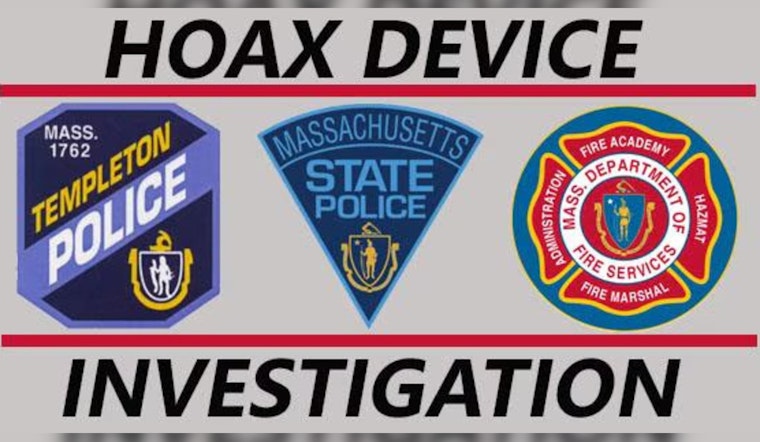 Templeton and Massachusetts State Police Investigate Hoax Bomb Device on Route 202 Bridge