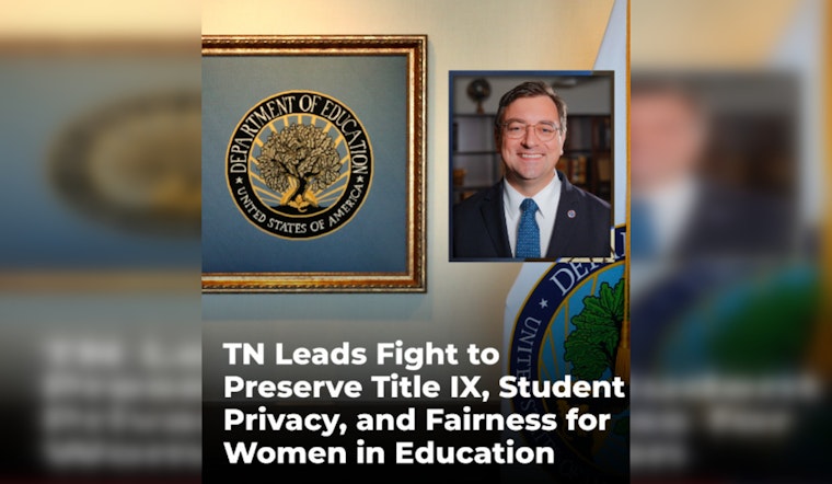 Tennessee AG Forms Multi-State Coalition to Defend Title IX's Original Intent Against Federal Overhaul