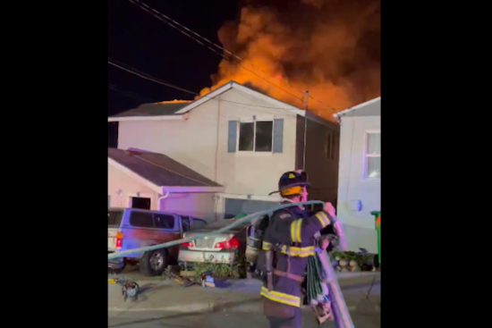 VIDEO: Two Displaced by Late-Night Blaze in San Leandro, Alameda County Fire Department Responds
