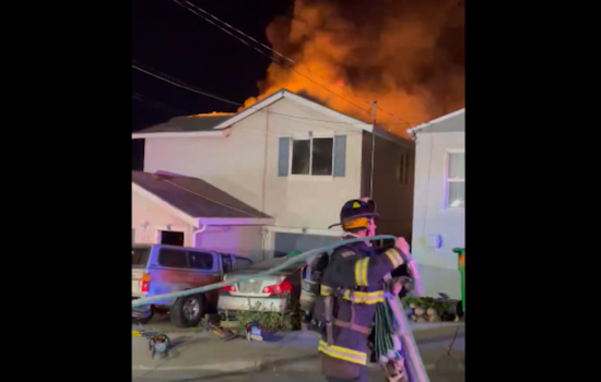 VIDEO: Two Displaced by Late-Night Blaze in San Leandro, Alameda County Fire Department Responds