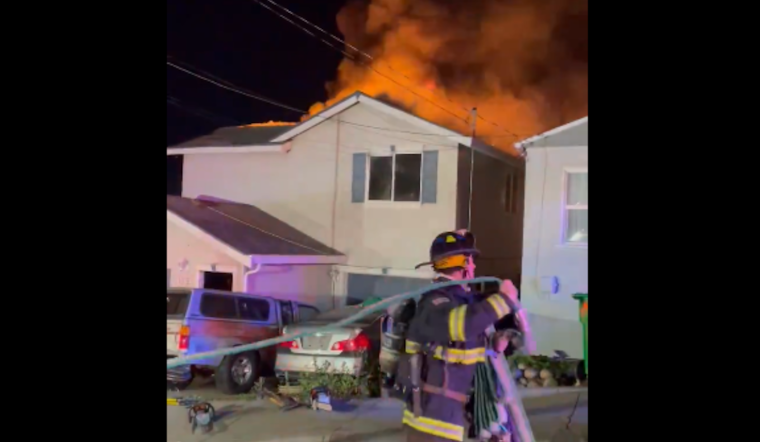 VIDEO: Two Displaced by Late-Night Blaze in San Leandro, Alameda County Fire Department Responds
