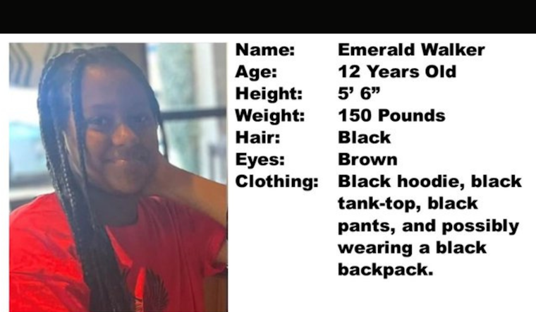 Urgent Ebony Alert Issued for Missing 12-Year-Old Girl in Tiburon, Authorities Seek Public's Help