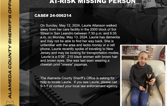Urgent Search for Missing Dementia Patient Laurie Allanson in San Leandro, Public's Help Sought