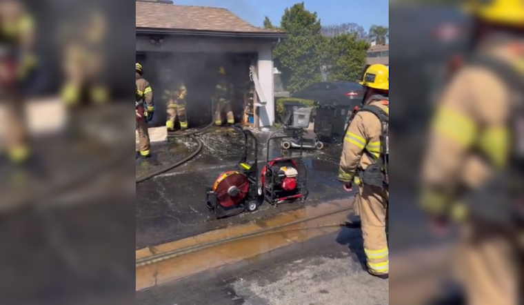 VIDEO: Tustin Firefighters Swiftly Contain Garage Fire, Prevent Neighborhood Calamity