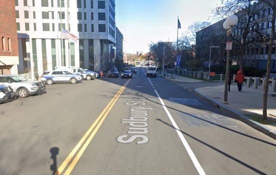 Water Main Break Causes Traffic Delays on Sudbury Street in Downtown Boston