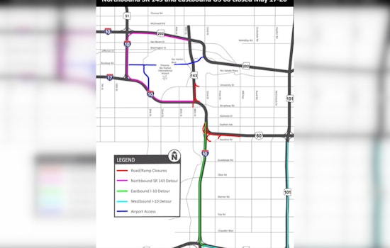 Weekend Traffic Alert: Major Closures on Arizona's SR 143 and US 60 for Roadwork