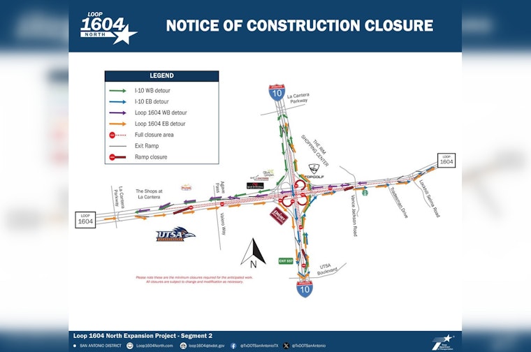 Weekend Traffic Alert: Major Highway Closures at San Antonio's Loop 1604 and I-10 Interchange