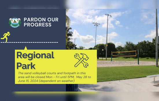 Weston Regional Park Sand Courts to Close During Day for Emergency Road Construction