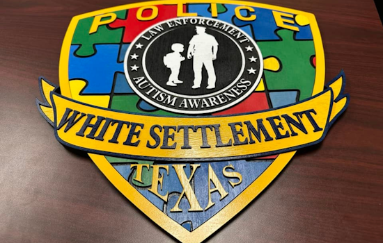 White Settlement Police Department Honors Autism Awareness with Custom Wood Plaque Crafted by Local Artisans