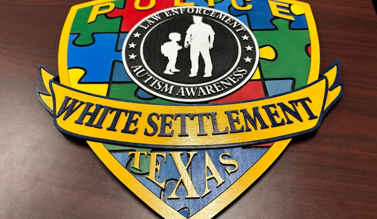 White Settlement Police Department Honors Autism Awareness with Custom Wood Plaque Crafted by Local Artisans