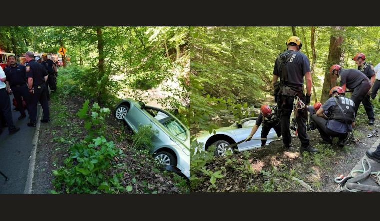 Woman Rescued by DC Fire and EMS After Car Plunges Over Embankment Near Rock Creek Park