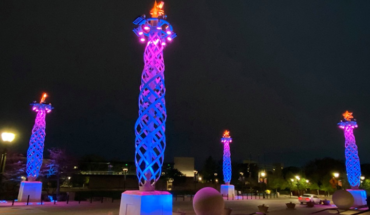 Arlington Lights Monuments in Purple for #WorldElderAbuseAwarenessDay