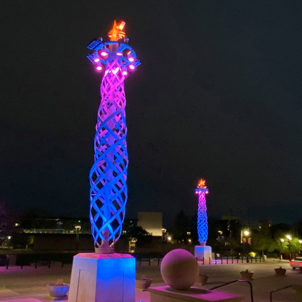 Arlington Lights Monuments in Purple for #WorldElderAbuseAwarenessDay
