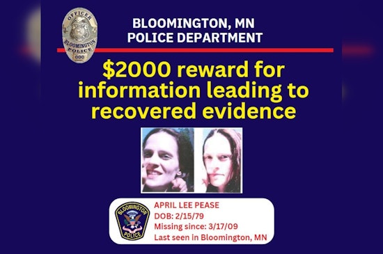Bloomington Police Intensify Search for April Pease's Remains with $2000 Reward, Suspects Charged in Minnesota