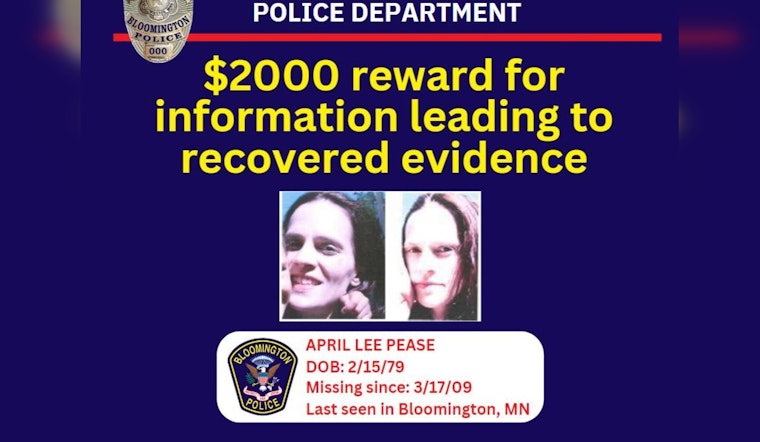 Bloomington Police Intensify Search for April Pease's Remains with $2000 Reward, Suspects Charged in Minnesota