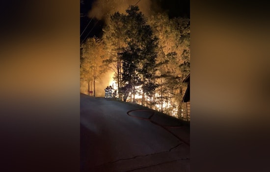 Blount County Firefighters Respond to Full-Scale Cabin Fire Near Wears Valley Road