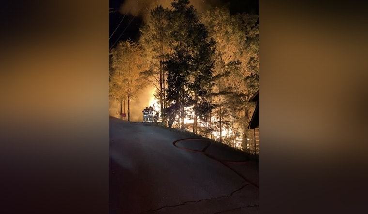 Blount County Firefighters Respond to Full-Scale Cabin Fire Near Wears Valley Road