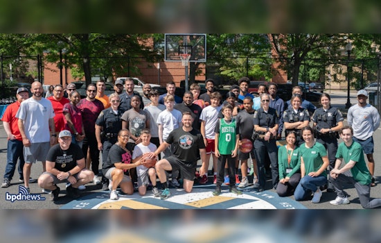 Boston Officers and Students Build Community Relations at 'Cops vs Kids' Basketball Event