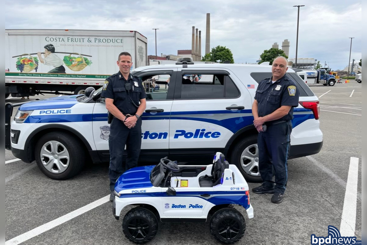 Boston Police Delight Kids with Mini Cruiser aBoston Police Delight