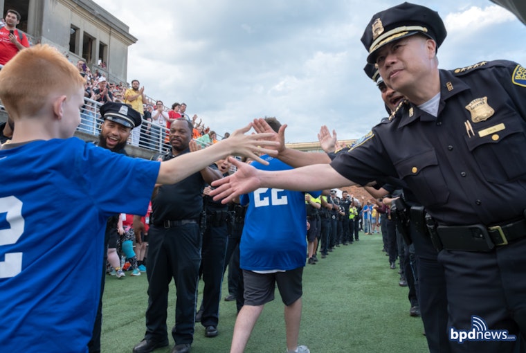 Boston Police Department Supports Special Olympics Athletes at Harvard Athletic Complex