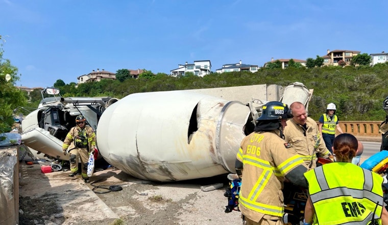 Cement Truck Rollover Injures One, Disrupts Traffic Near Lakeway