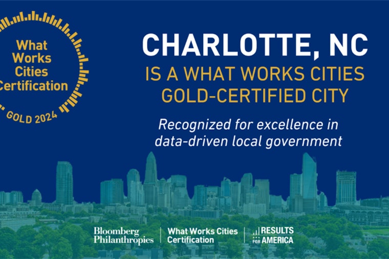 Charlotte Achieves Prestigious Gold-Level What Works Cities Certification for Excellence in Data-Driven Governance