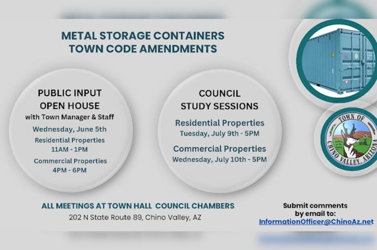 Chino Valley Seeks Community Input on Metal Storage Container Code Amendments