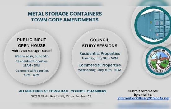 Chino Valley Seeks Community Input on Metal Storage Container Code Amendments