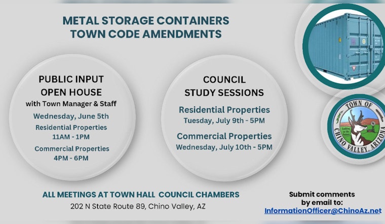 Chino Valley Seeks Community Input on Metal Storage Container Code Amendments