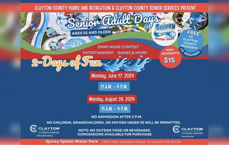 Clayton County Seniors Invited for Splashing Good Times at Spivey Splash Water Park