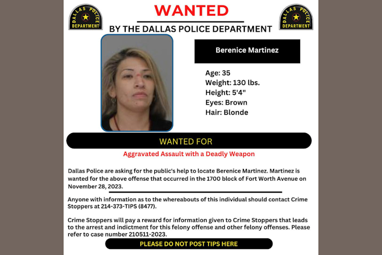 Dallas Police Seek Public's Help to Locate Berenice Martinez on #WantedWednesday