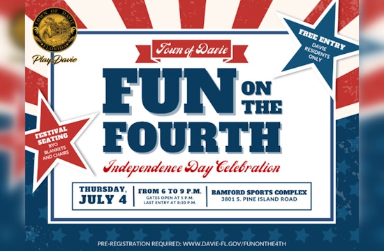 Davie's "Fun on the 4th" Independence Day Extravaganza Promises Live Music and Fireworks for Local Residents at Pine Island Park