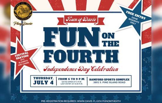 Davie's "Fun on the 4th" Independence Day Extravaganza Promises Live Music and Fireworks for Local Residents at Pine Island Park